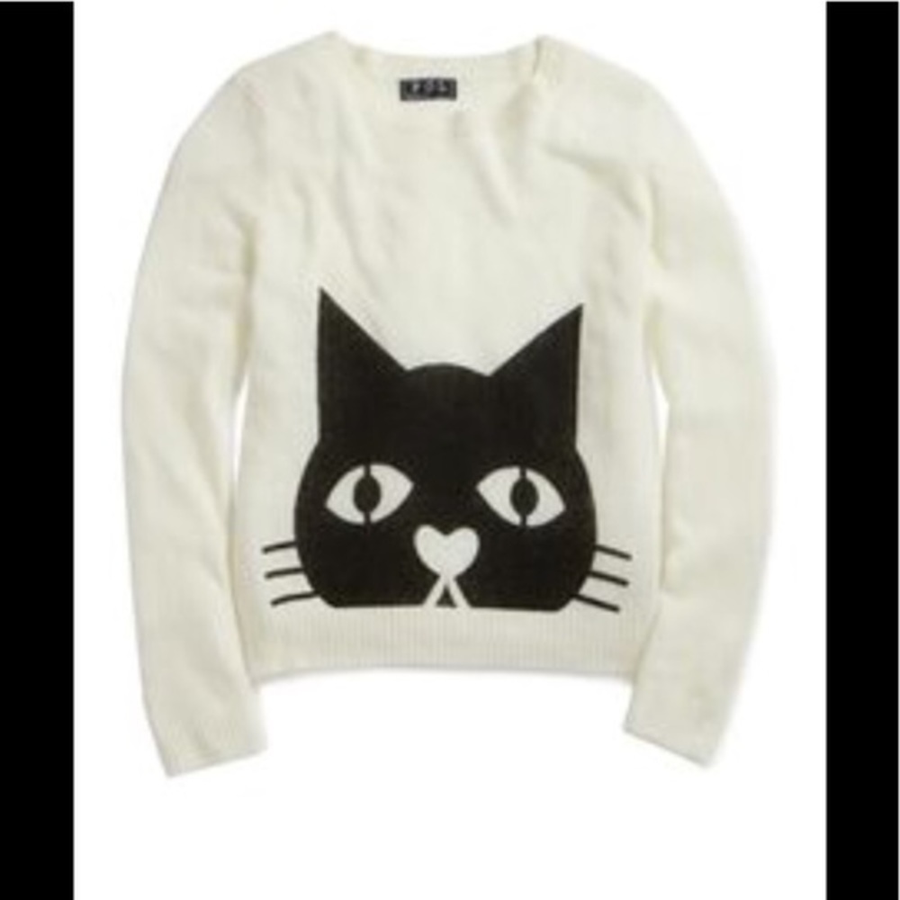 NWOT POL Long Sleeve Black Cat Sweater Fits Sz 6